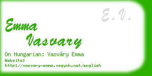 emma vasvary business card
