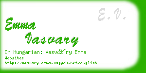 emma vasvary business card